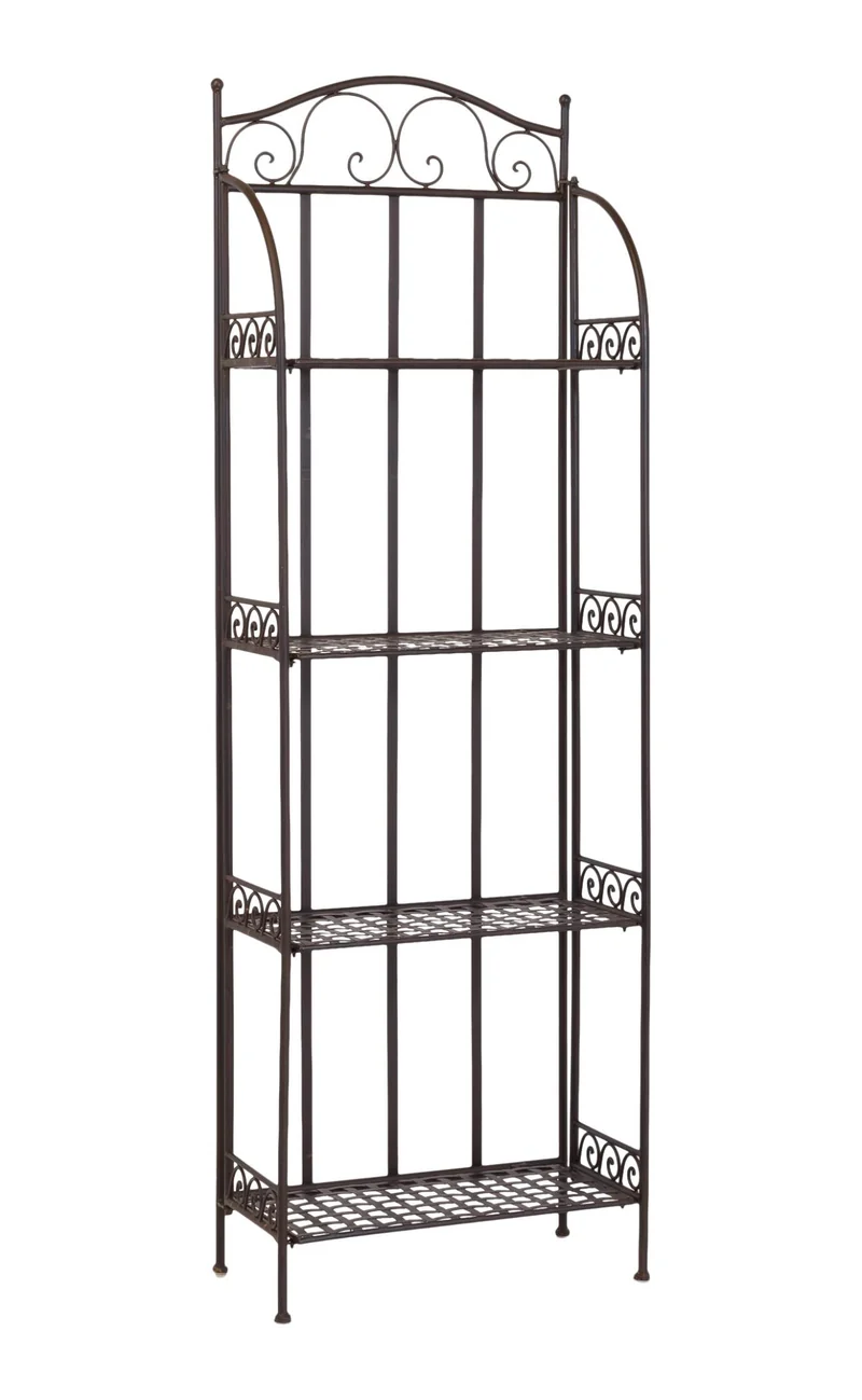 Metallregal VERENI antik braun Eisenregal klappbar im Landhausstil