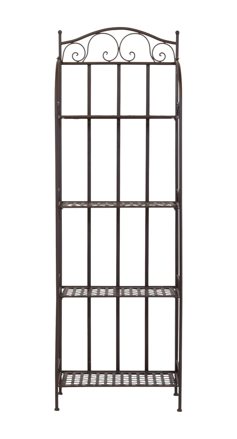 Metallregal VERENI antik braun Eisenregal klappbar im Landhausstil
