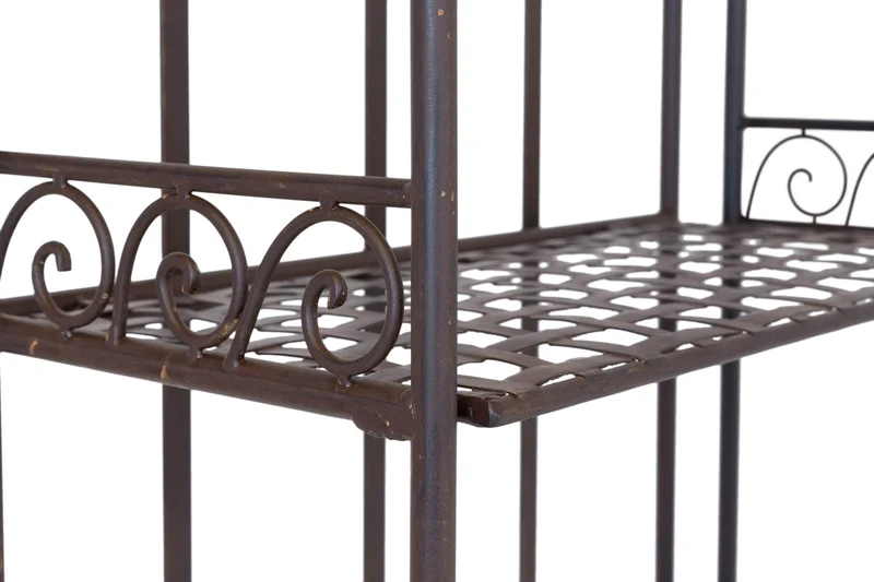 Metallregal VERENI antik braun Eisenregal klappbar im Landhausstil