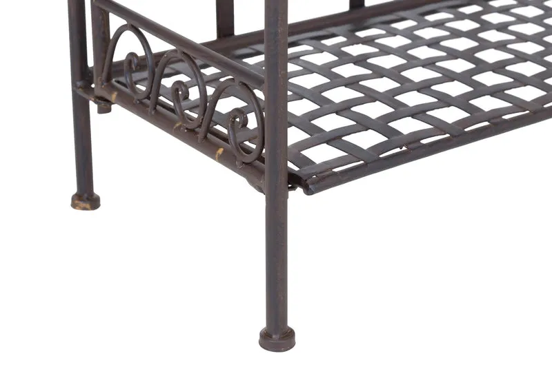 Metallregal VERENI antik braun Eisenregal klappbar im Landhausstil