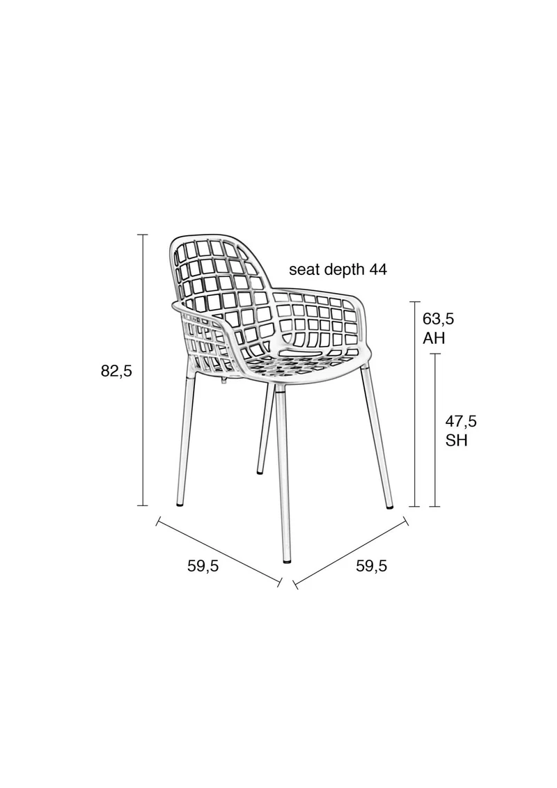 Stuhl Gartenstuhl ALBERT Aluminium Schwarz von ZUIVER