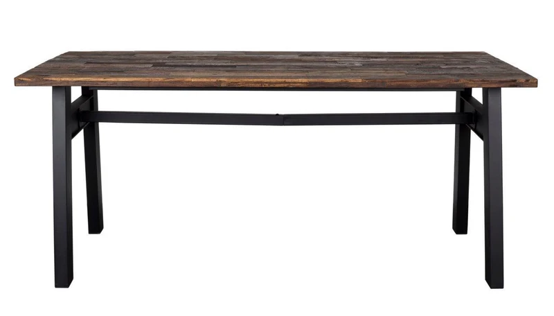 Esstisch CRUDE mit Platte aus alter Ulme 180 x 90 cm von DutchBone