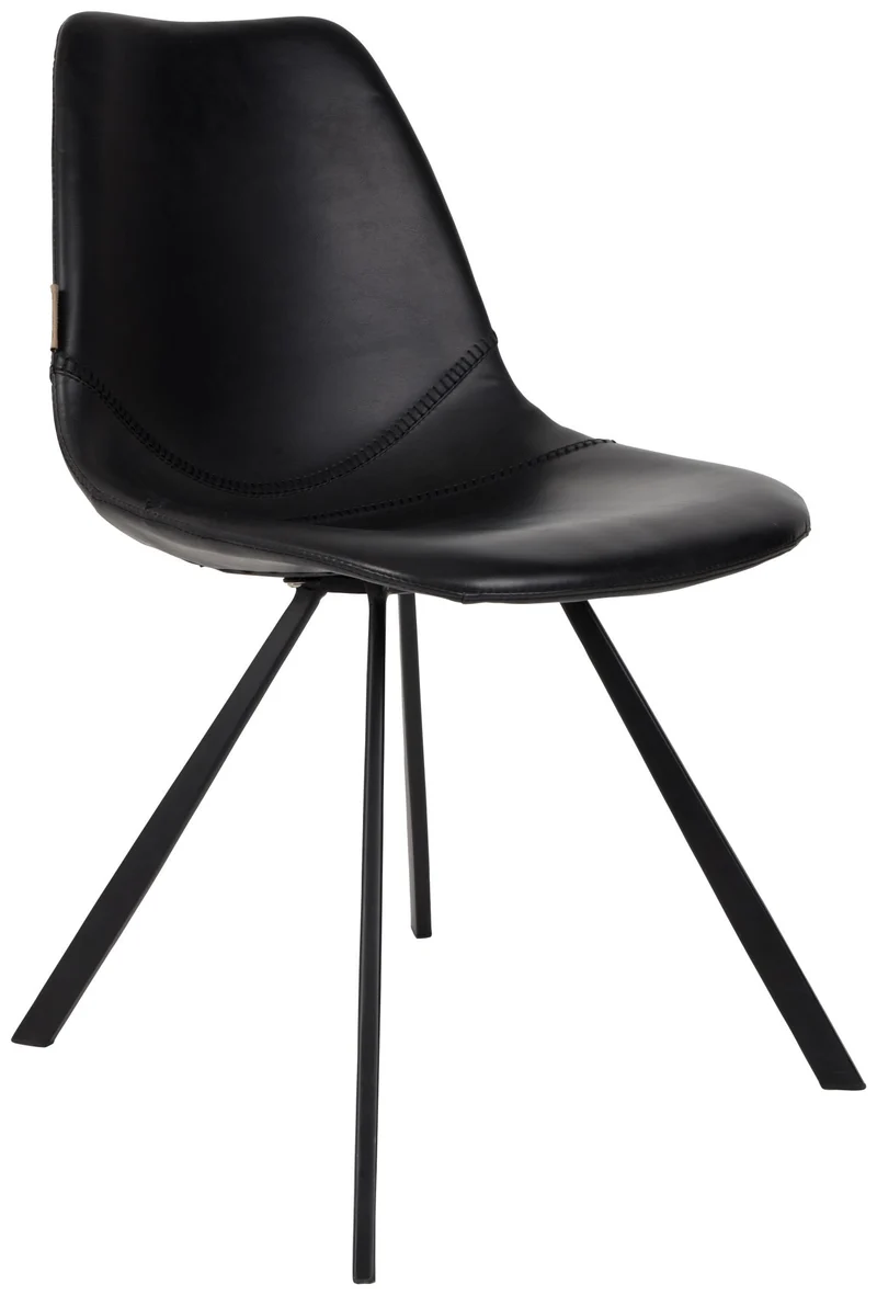 Esszimmerstuhl FRANKY Kunstleder Vintage schwarz von DutchBone