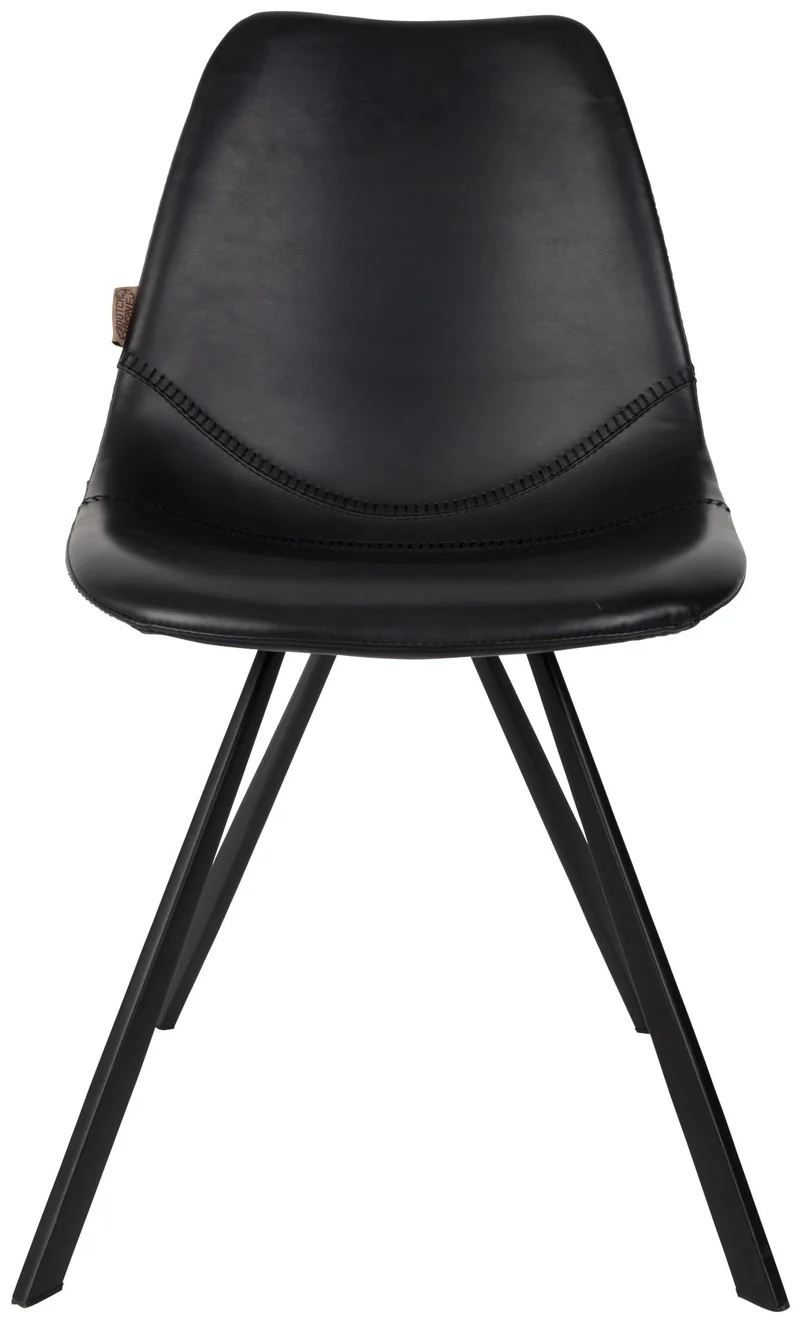Esszimmerstuhl FRANKY Kunstleder Vintage schwarz von DutchBone