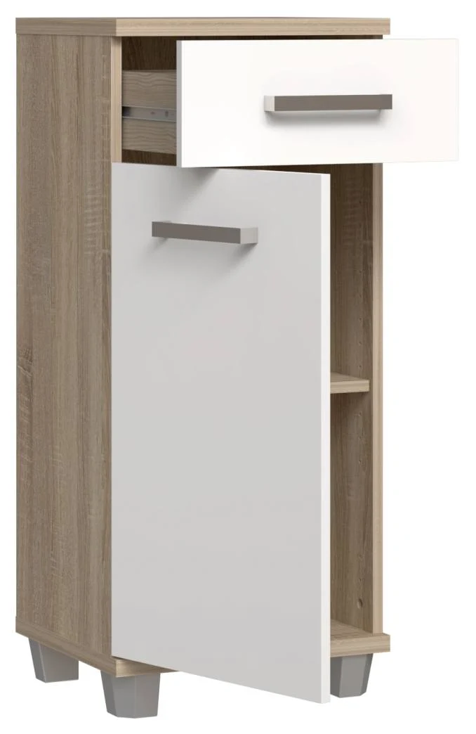 Badezimmer Komplett-Set VERIS 1, 5-tlg., Badmöbel Front weiß Hochglanz