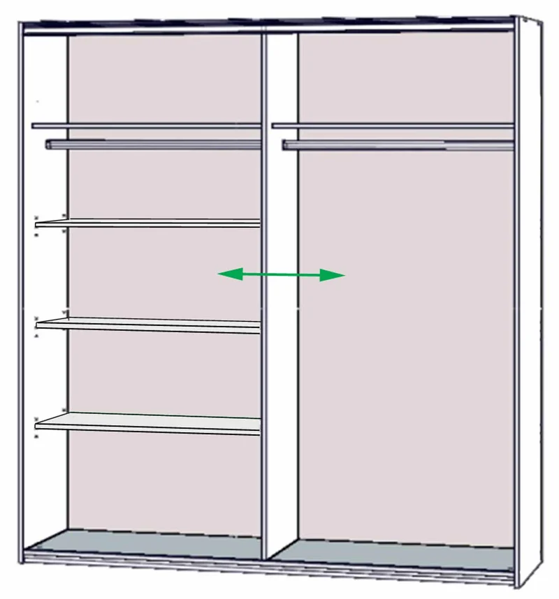 Schwebetürenschrank JAWA 200 cm Optik: Bianco Eiche / Weiß, von Forte