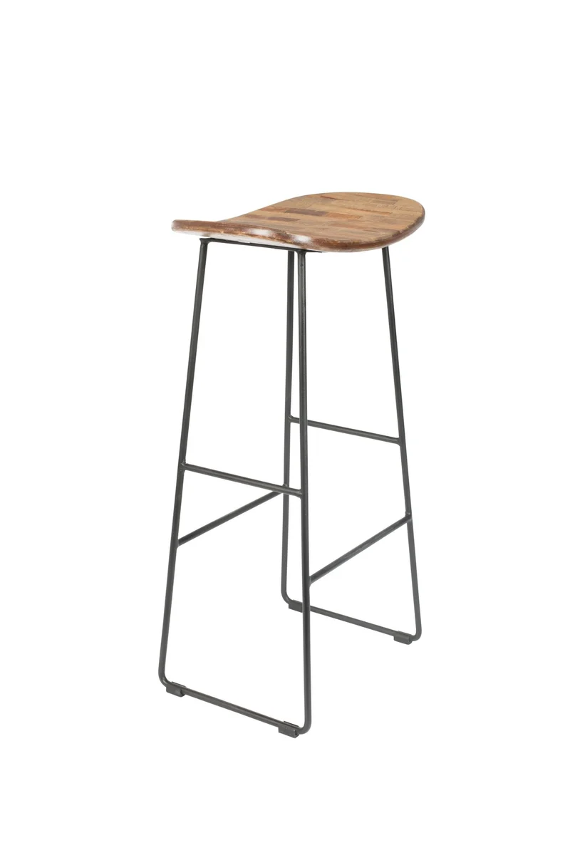 Barhocker TANGLE Natural - Metall und Teakholz