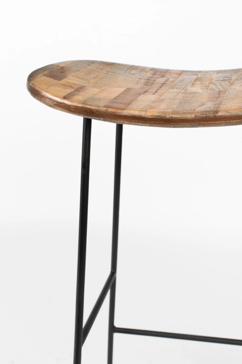 Barhocker TANGLE Natural - Metall und Teakholz