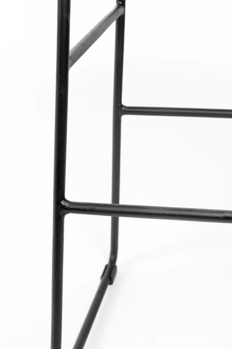 Barhocker TANGLE Schwarz - Metall und Teakholz