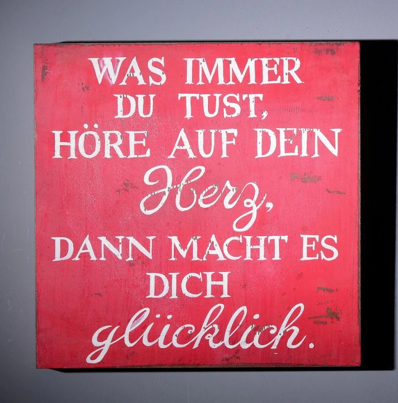 Wall Art Deko Holzschild - Was immer du tust... im Vintage Look