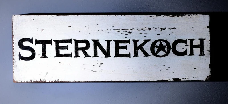 Wall Art Deko Holzschild - " Sternekoch " im Vintage Look