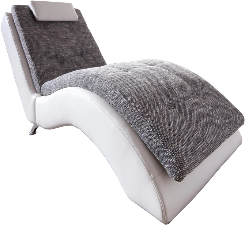 Relaxliege Varese Weiß/Grau | Modernes Design | Liege inkl. Kissen