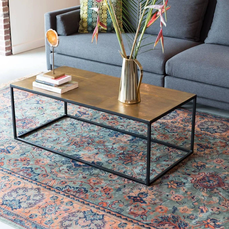 Couchtisch LEE mit Vintage Messing Platte von DutchBone