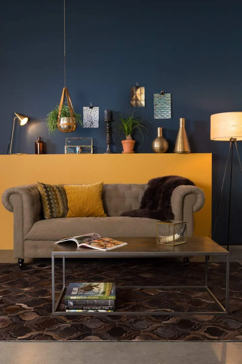 Couchtisch LEE mit Vintage Messing Platte von DutchBone