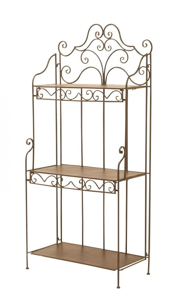 Landhaus Eisenregal Fant 3 Metallregal antik braun klappbar