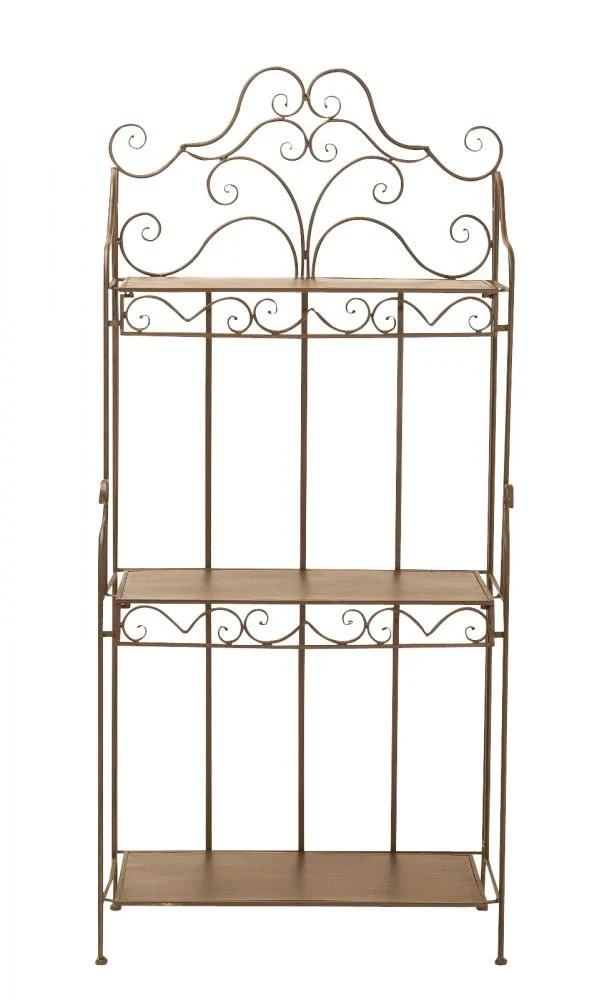 Landhaus Eisenregal Fant 3 Metallregal antik braun klappbar