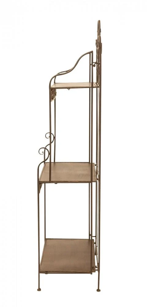 Landhaus Eisenregal Fant 3 Metallregal antik braun klappbar