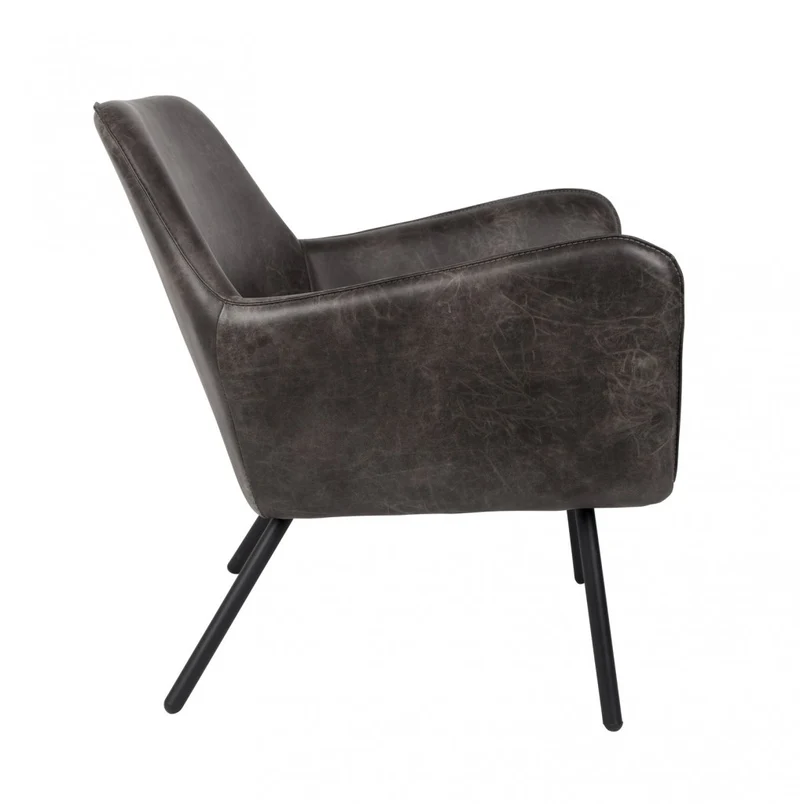 Retro Sessel BON Kunstleder Vintage Dunkelgrau