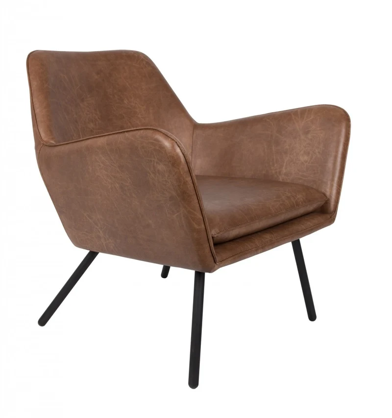Retro Sessel BON Kunstleder Vintage Braun