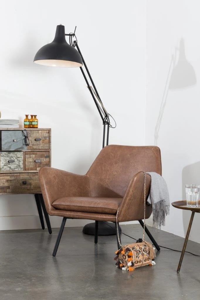 Retro Sessel BON Kunstleder Vintage Braun
