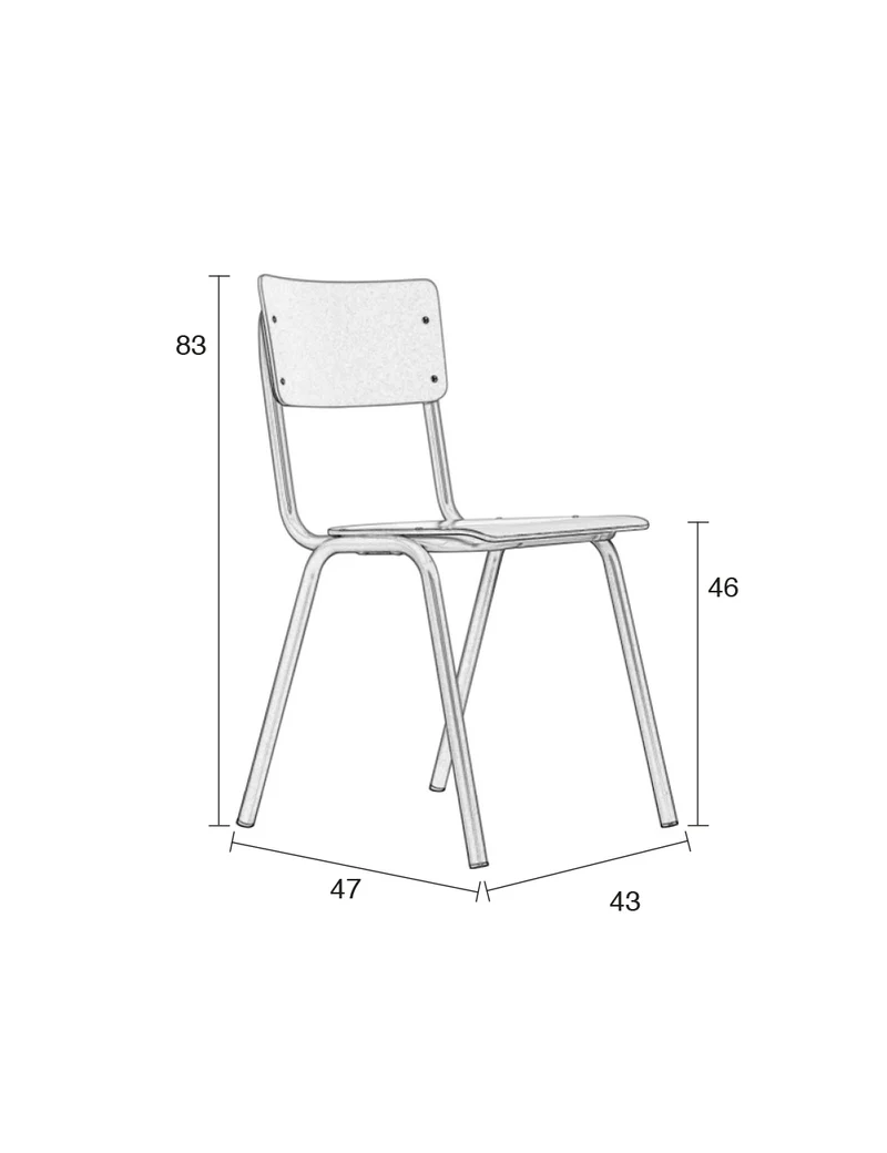 Stuhl Stapelstuhl BACK TO SCHOOL Grau von ZUIVER