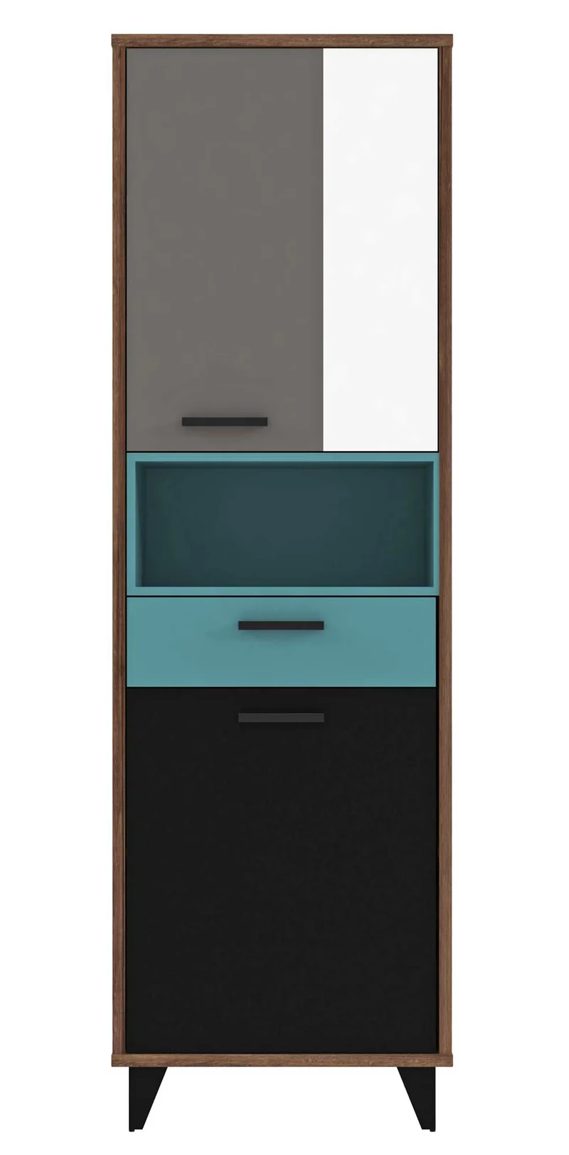 Jugendzimmer RAVEN mit Schwebetürenschrank Schlammeiche Weiß Grün Grau