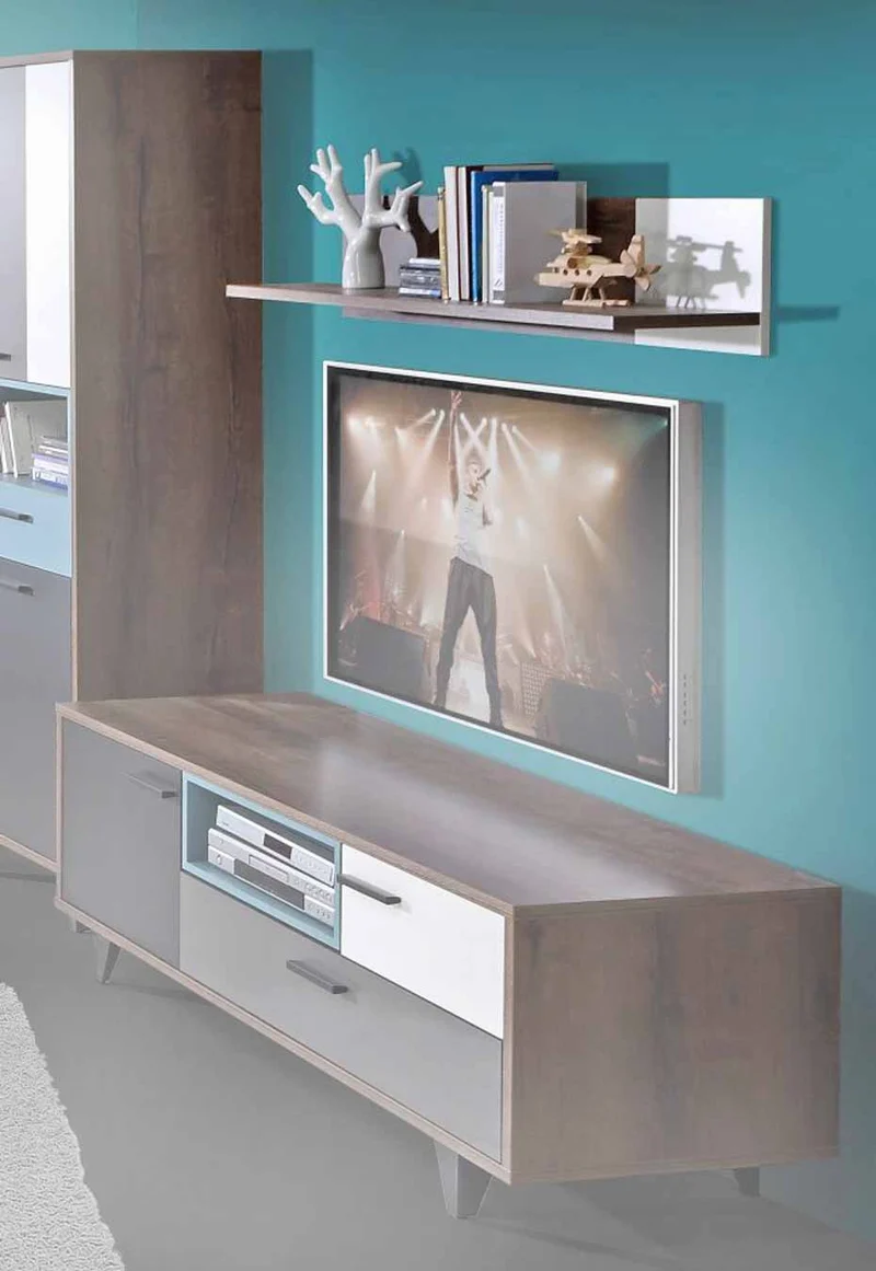 Wandboard passend zur Serie RAVEN, Optik Schlammeiche mit Weiß