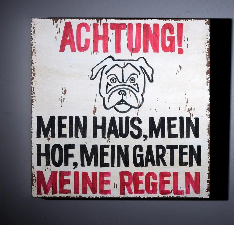 Wall Art Deko Holzschild "Achtung!.. " im Vintage Look