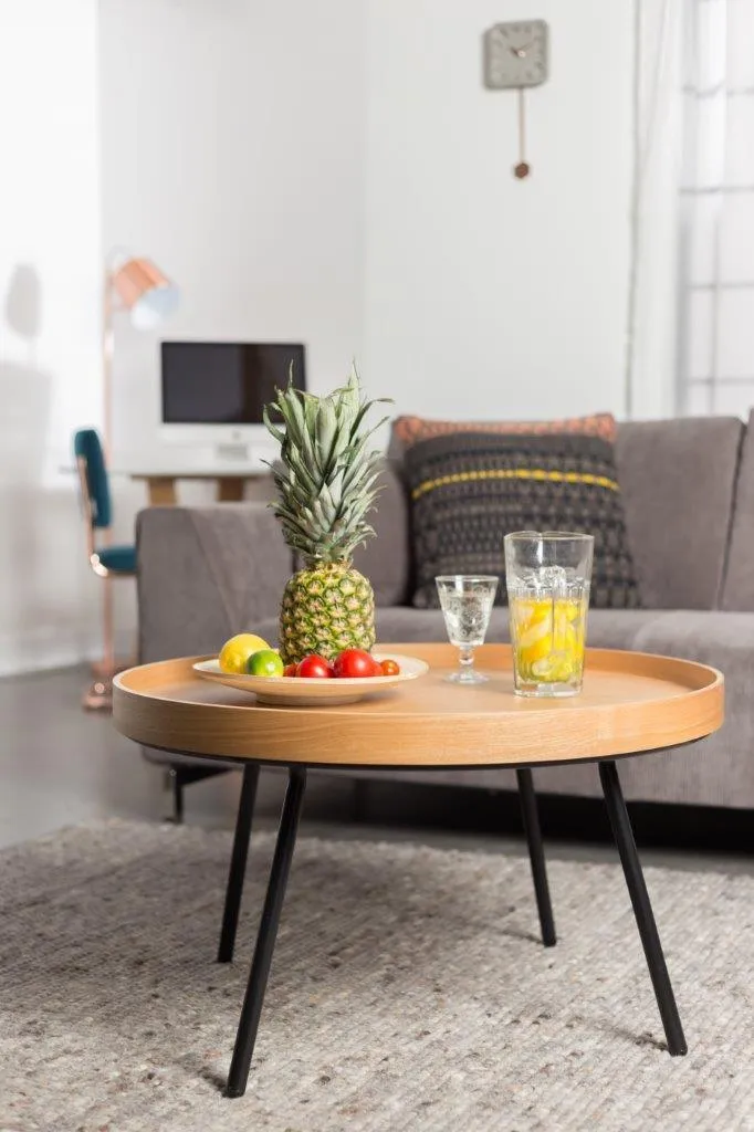 Beistelltisch Oak Tray XL aus furnierter Eiche von Zuiver