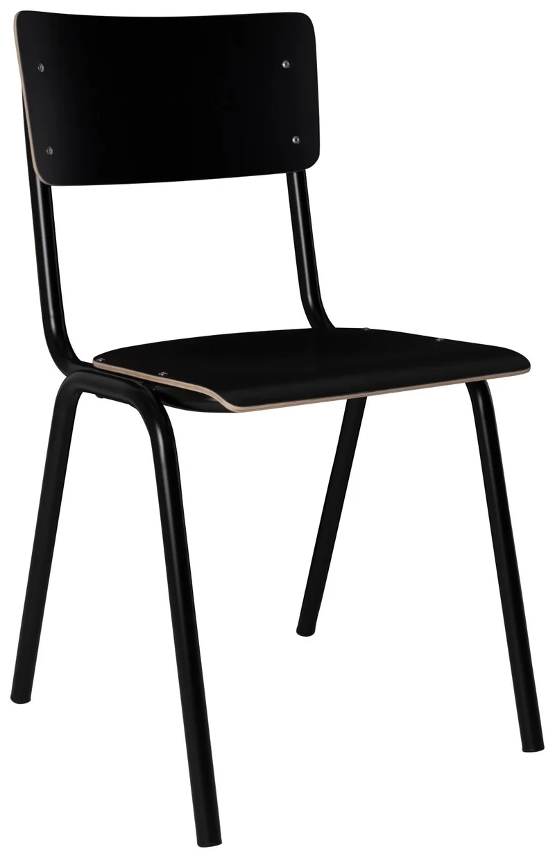 Stuhl Stapelstuhl BACK TO SCHOOL Black von ZUIVER