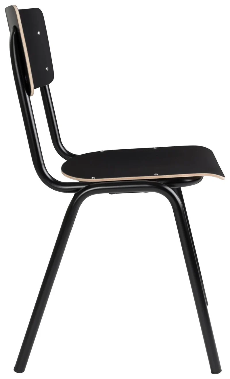 Stuhl Stapelstuhl BACK TO SCHOOL Black von ZUIVER