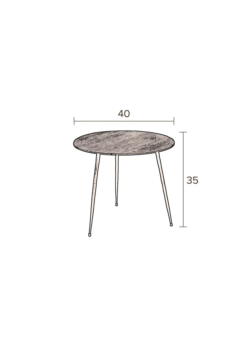 Beistelltisch PEPPER BROWN Ø 40 von DUTCHBONE