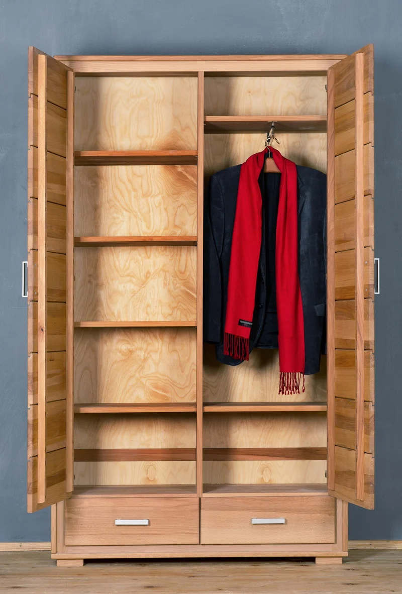 Garderoben Set Kernbuche Massivholz geölt, 5-teilig, Genf II