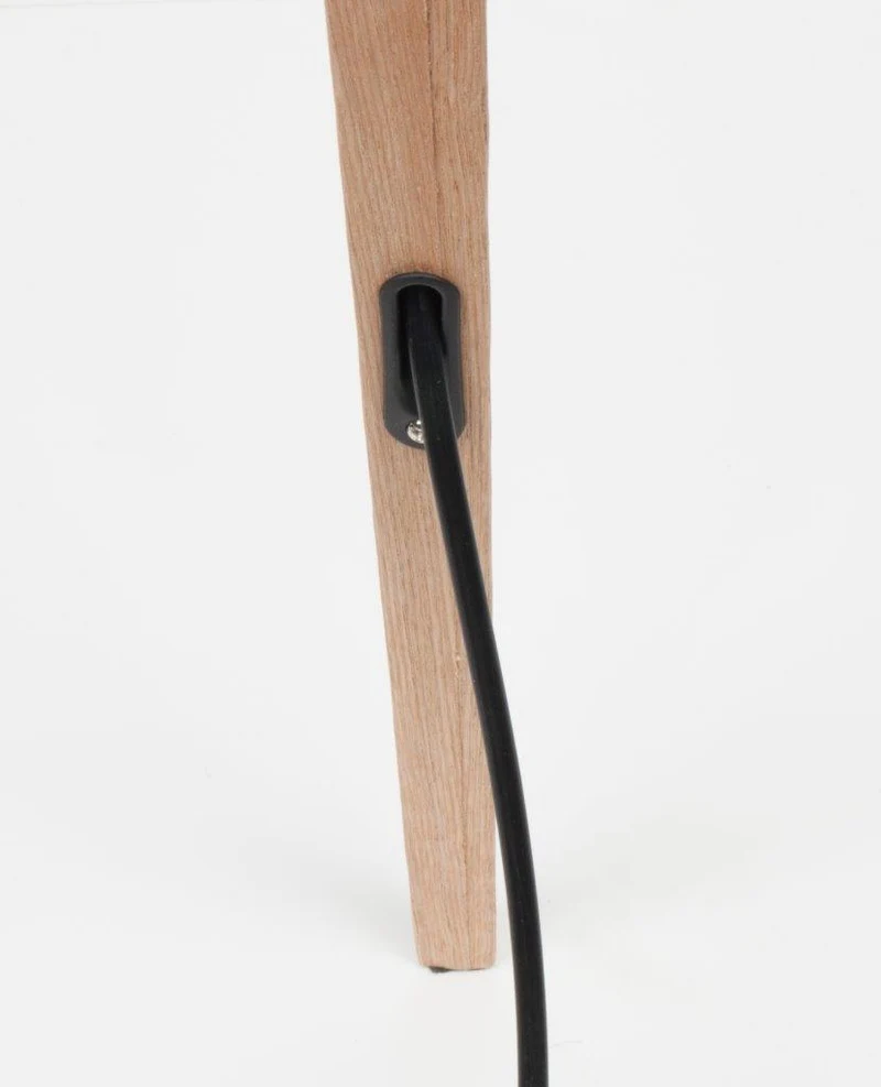 Stehleuchte TRIPOD WOOD BLACK von ZUIVER Schirm schwarz Füße natur