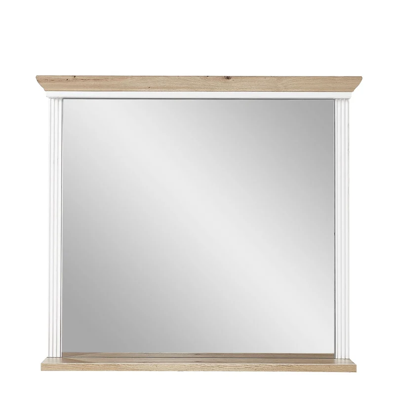 Spiegel JASMIN 93 x 83 cm mit Ablage Pinie weiß Nachbildung