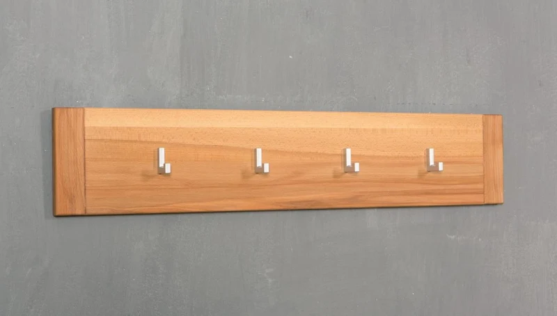 Wandgarderobe Hakenleiste Kernbuche Massivholz geölt, Genf