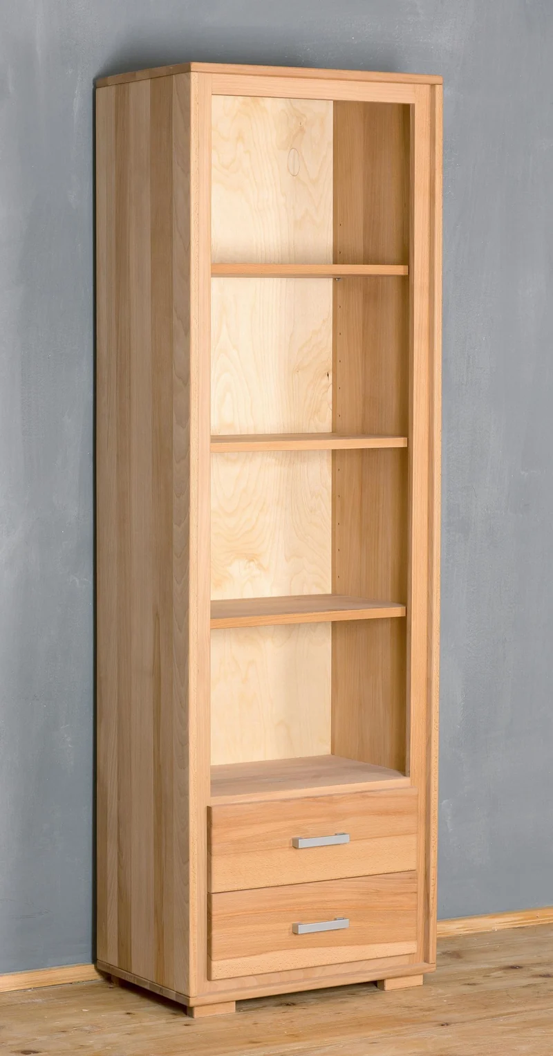 Regal 193 cm 2 Schubladen Kernbuche Massivholz geölt, Genf