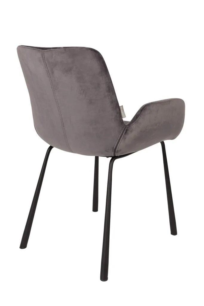 Esszimmerstuhl BRIT Samtlook Grau von ZUIVER