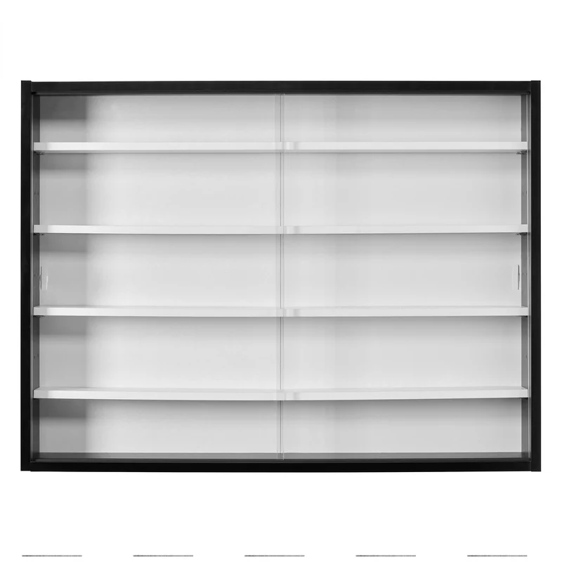 Sammlervitrine Setzkasten Collecty Schwarz/Weiß mit Glasschiebetüren