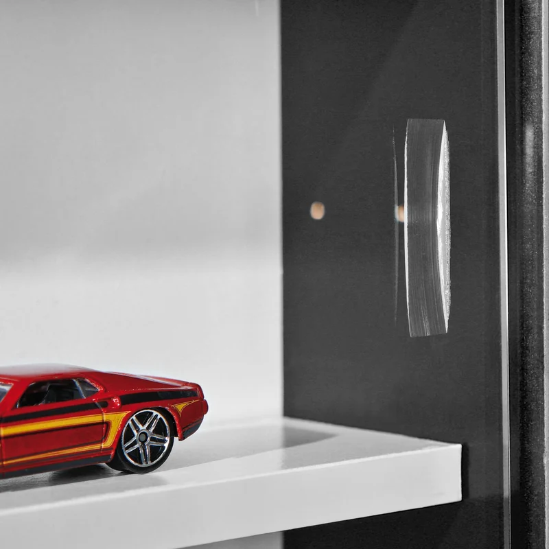 Sammlervitrine Setzkasten Collecty Schwarz/Weiß mit Glasschiebetüren