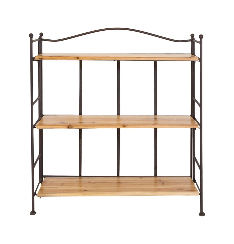 Landhausregal Bordo (96 cm) – Rustikales Regal aus Eisen & Massivholz