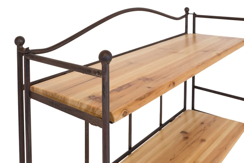Landhausregal Bordo (96 cm) – Rustikales Regal aus Eisen & Massivholz