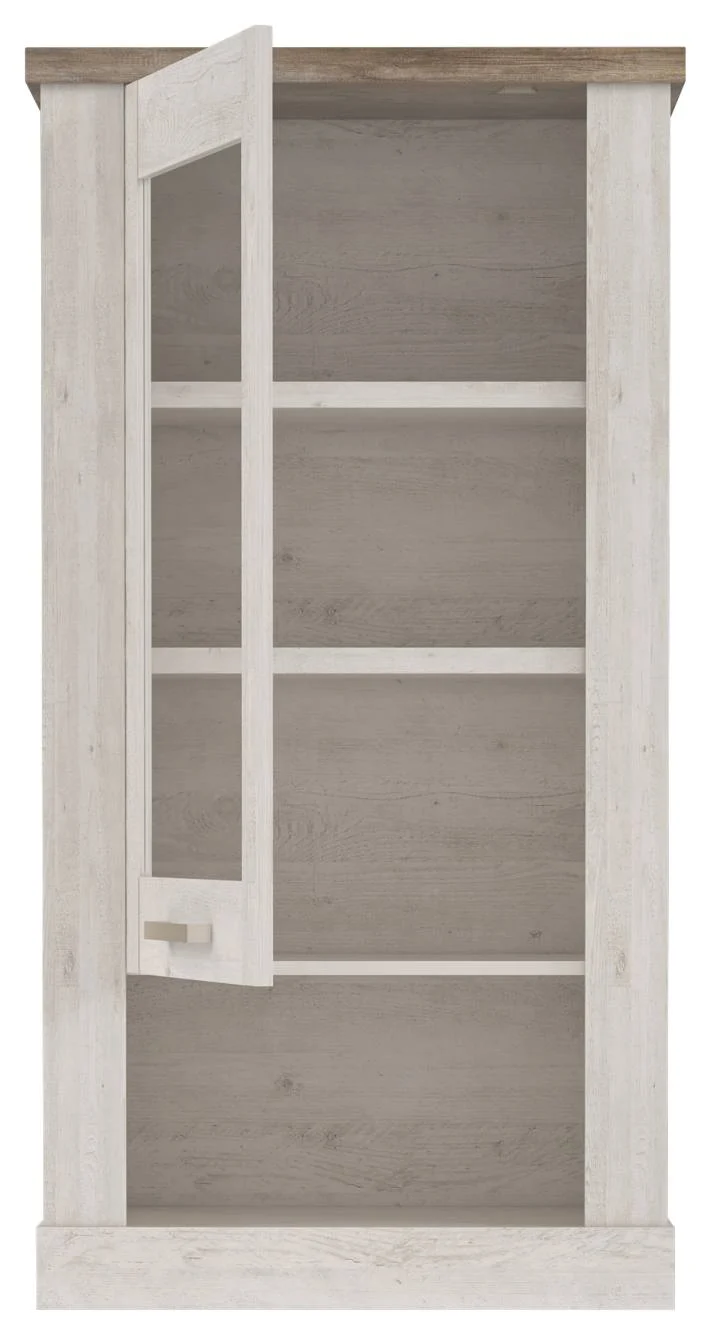 Wohnzimmerschrank DURO, Pinie weiß/Eiche Antik, 4-teilig, Forte