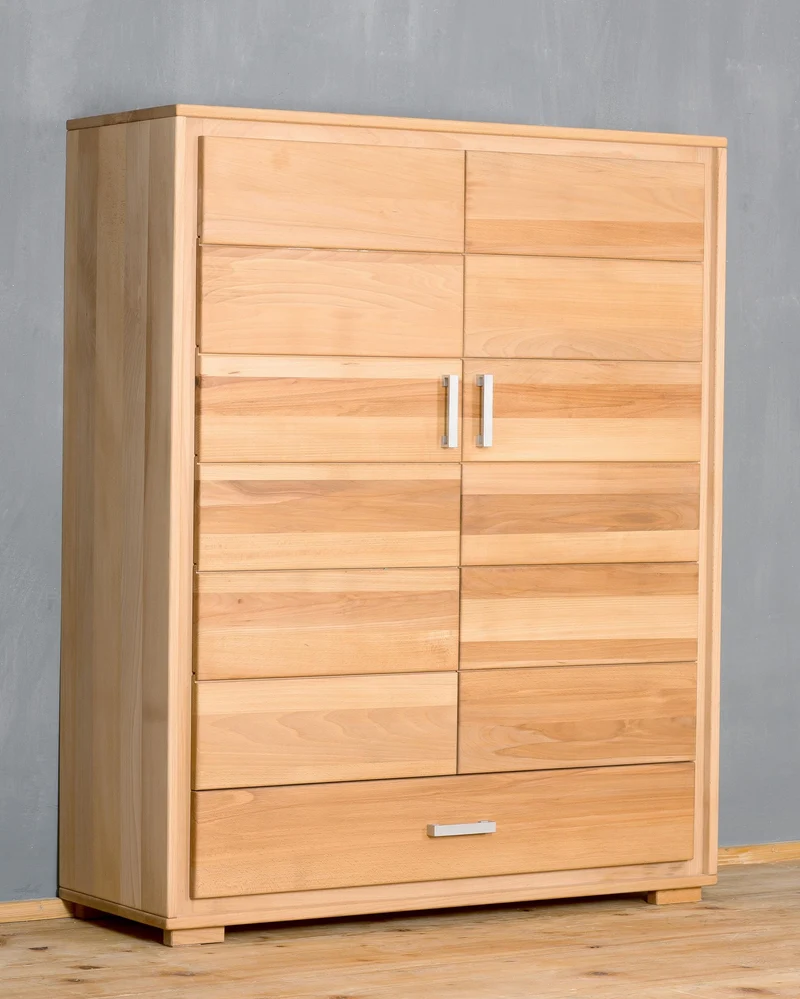 Highboard Vertiko 2-türig Kernbuche Massivholz geölt, Genf