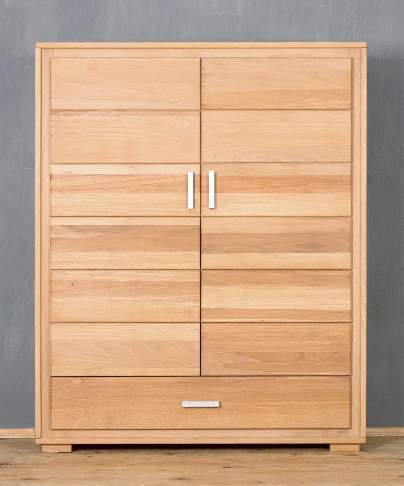 Highboard Vertiko 2-türig Kernbuche Massivholz geölt, Genf