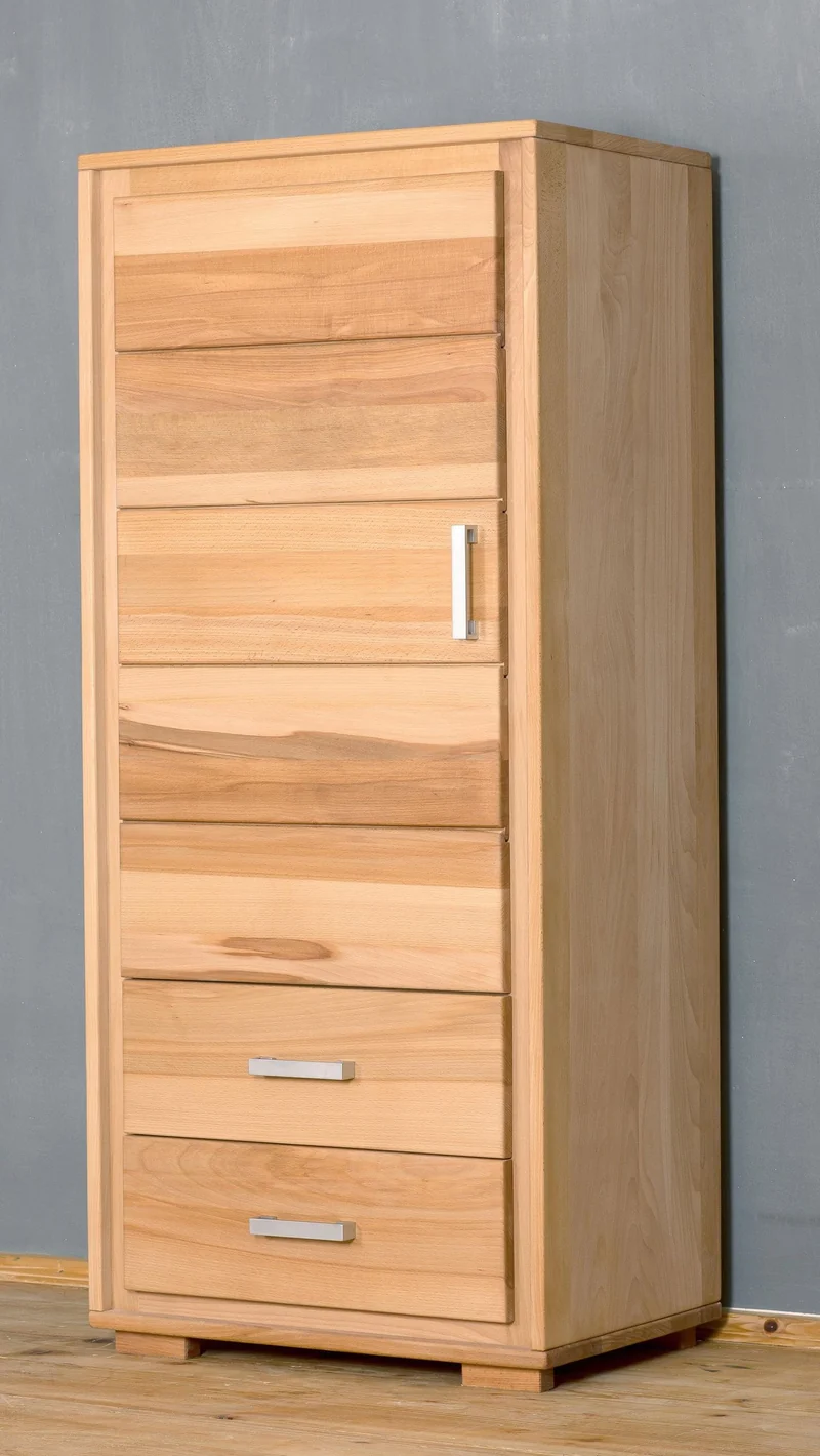 Schrank 1-türig links Kernbuche Massivholz geölt, Genf