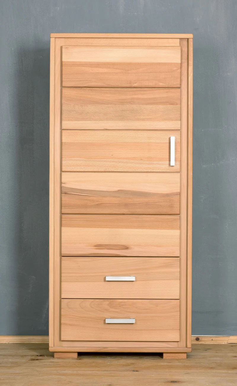 Schrank 1-türig links Kernbuche Massivholz geölt, Genf