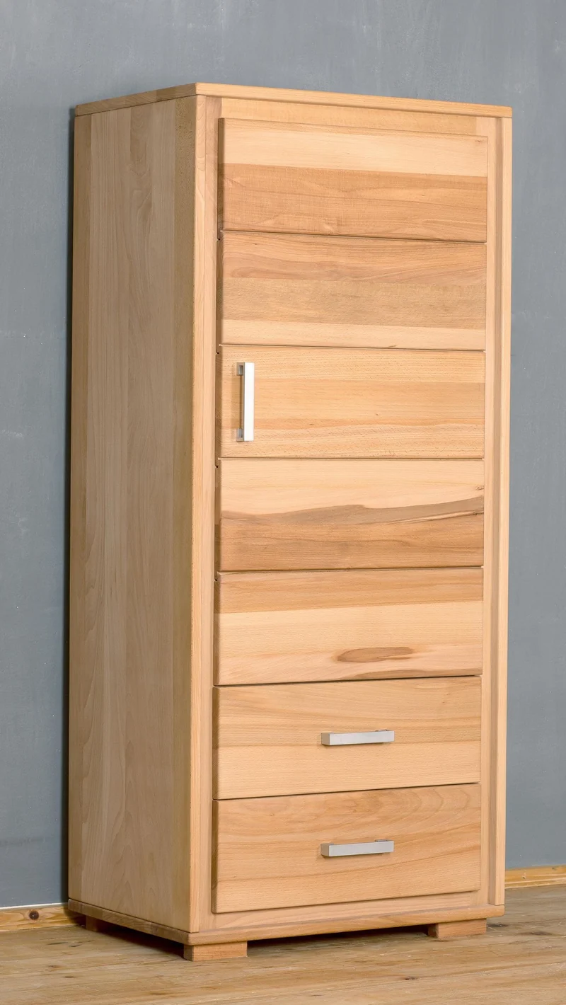 Schrank 1-türig rechts Kernbuche Massivholz geölt, Genf