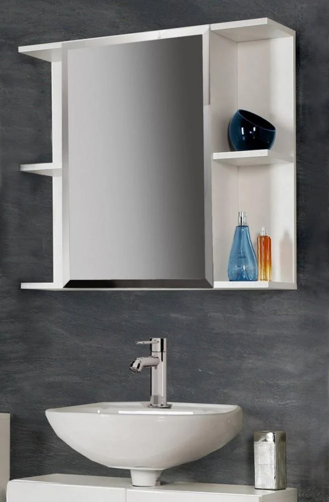 Badschrank Spiegelschrank AVEO 1 Tür, Front weiß Hochglanz, von Forte