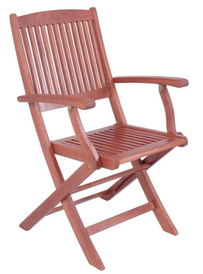 Gartensessel 2er Set Klappsessel mit Armlehne Eukalyptus geölt